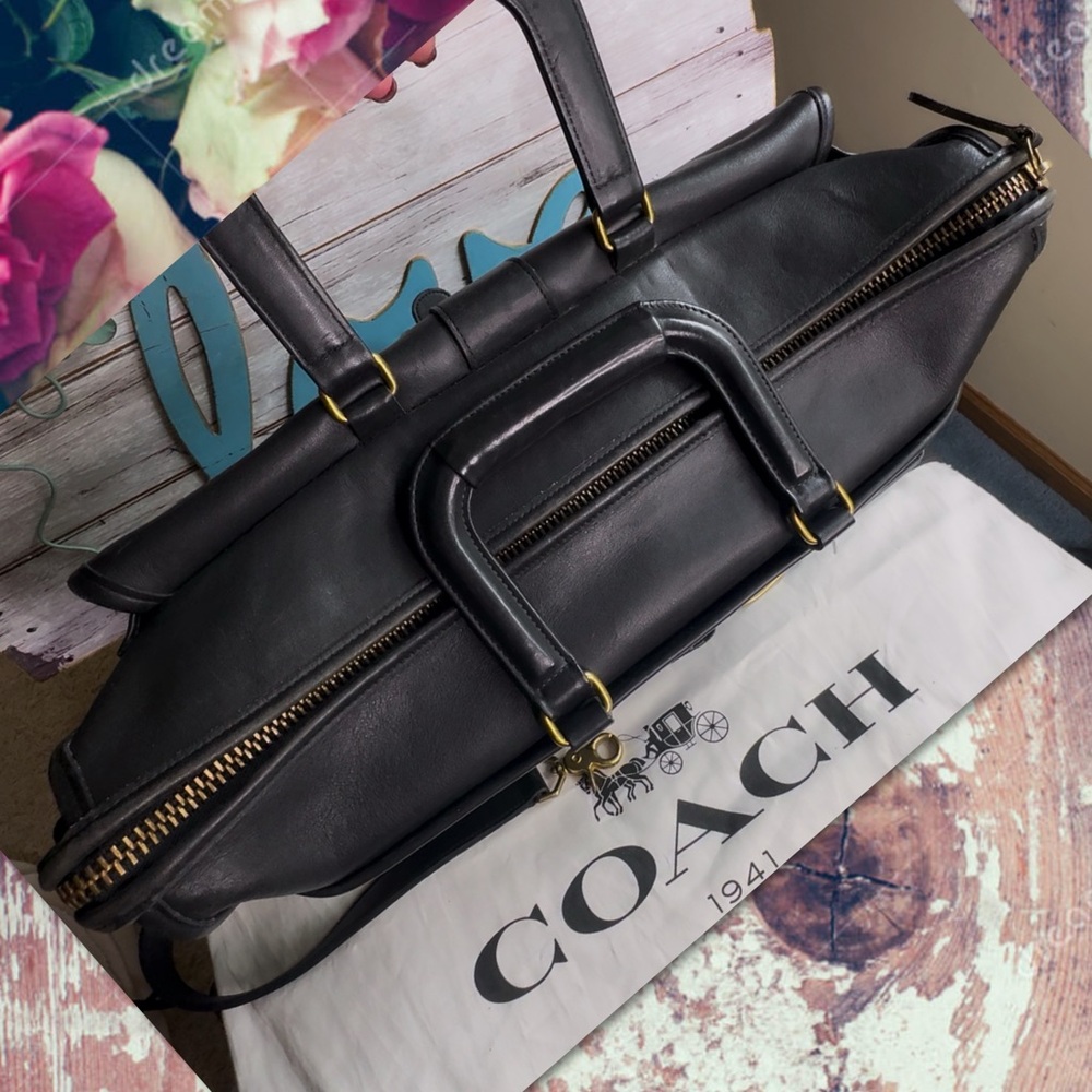 VINTAGE COACH BLACK LEATHER BRIEFCASE 5283 - Picture 9 of 14